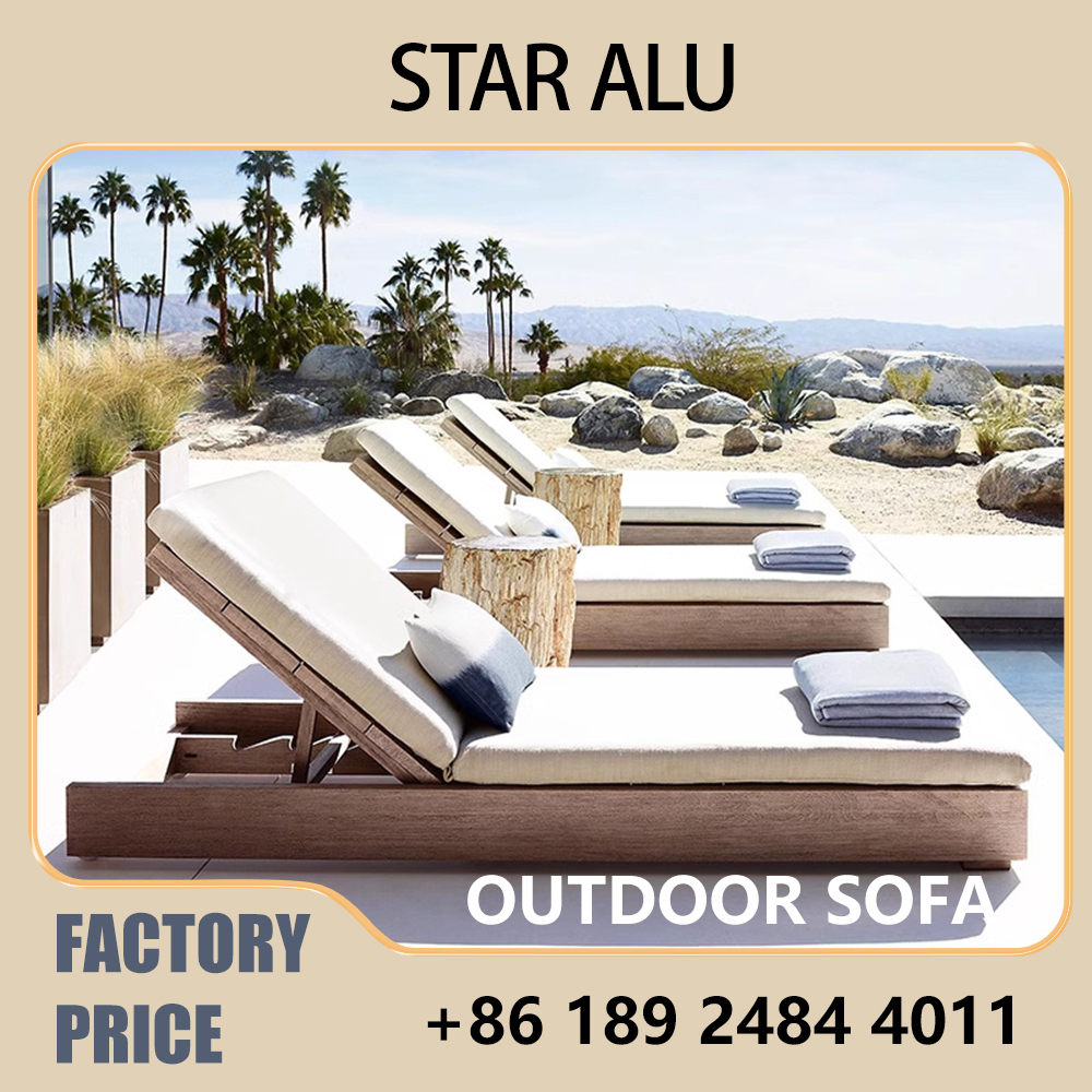 Outdoor Furniture Quick Dry - Outdoor Teak Wood Chaise Lounge Bed