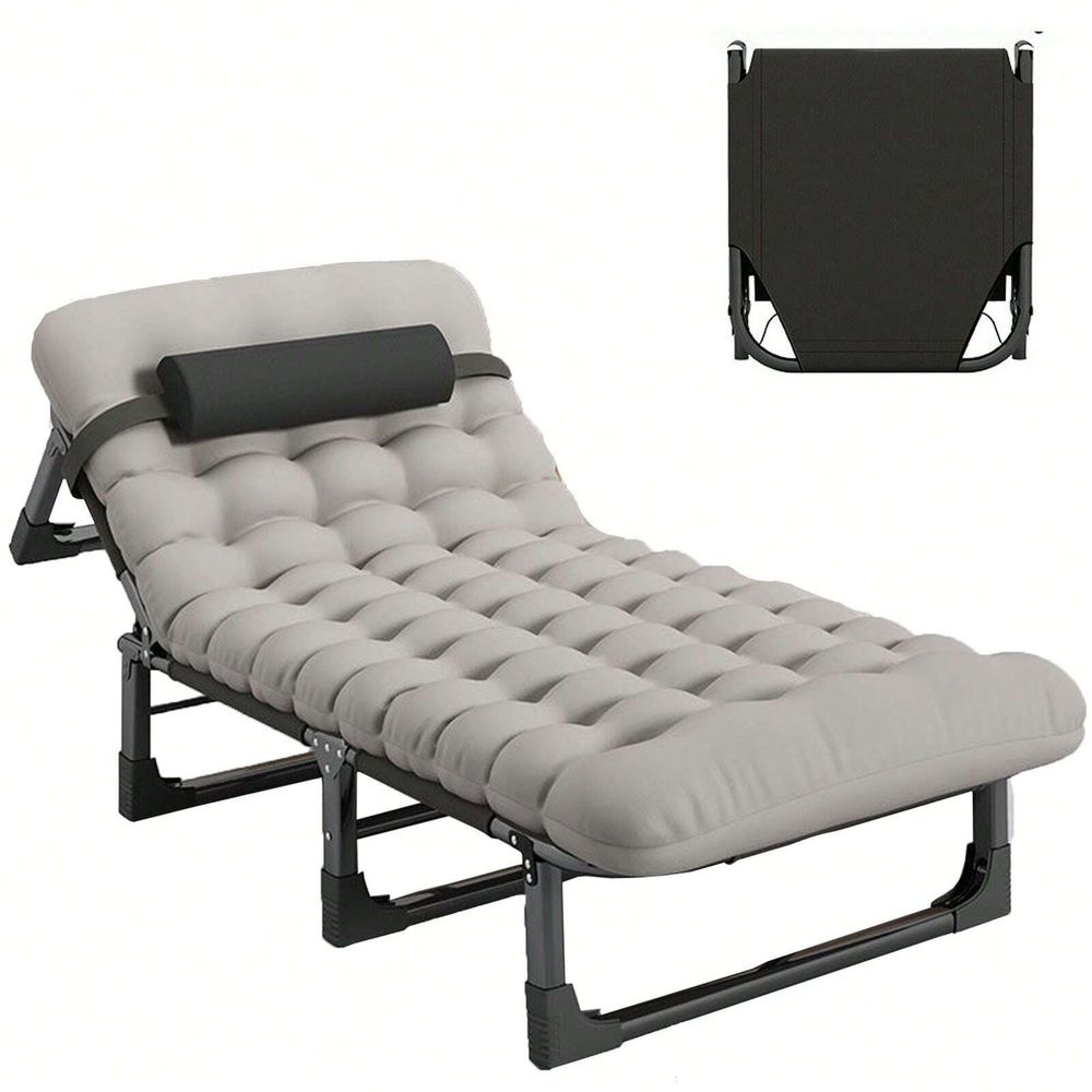 Outdoor Furniture Lounge Chair - Cot, 4 Positions Adjustable Reclining Folding