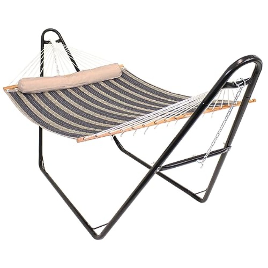 Outdoor Furniture Quick Dry - Quilted Double Hammock with Stand for