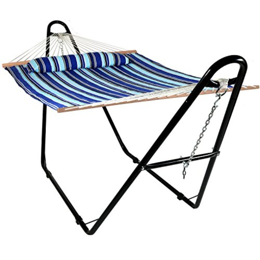 Outdoor Furniture Quick Dry - Outdoor quilted double hammock with black