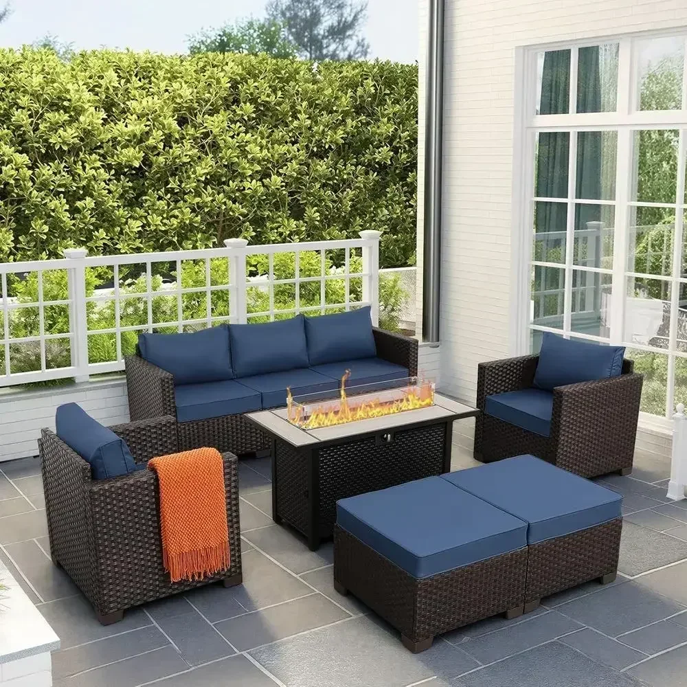 Outdoor Furniture And Fire Pit - 6-Piece Outdoor Patio Furniture Set with