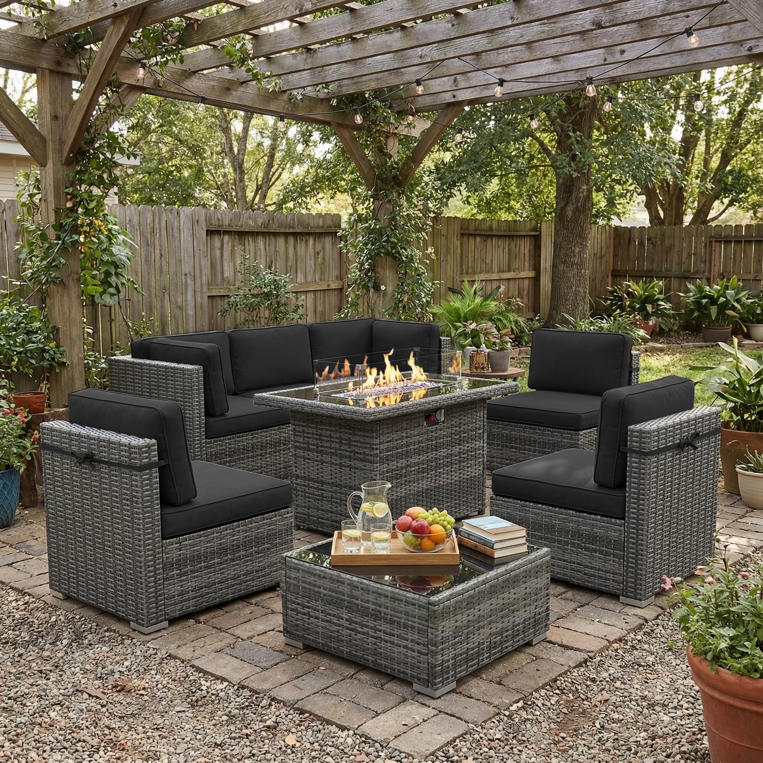8 Piece Patio Furniture Set wi - Outdoor Furniture And Fire Pit recensie en prijs