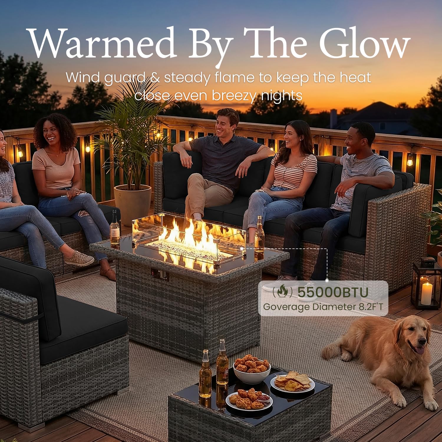 8 Piece Patio Furniture Set wi - Outdoor Furniture And Fire Pit recensie en prijs