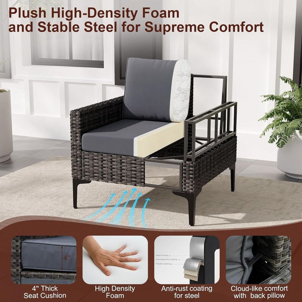 4-Piece Wicker Outdoor Furnitu - Outdoor Furniture Cushion recensie en prijs