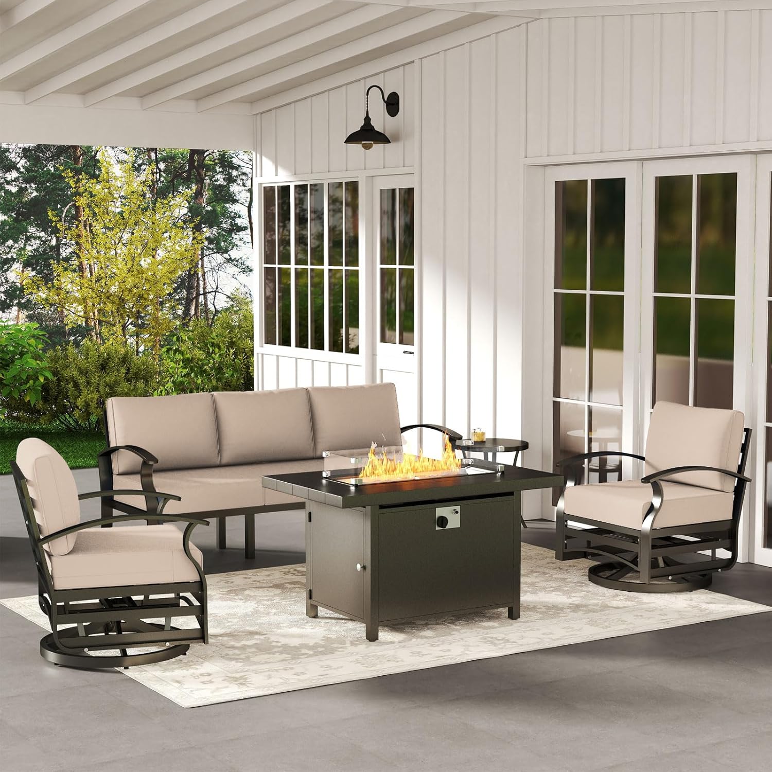 5-seat Aluminum Patio Sectiona - Outdoor Furniture And Fire Pit recensie en prijs