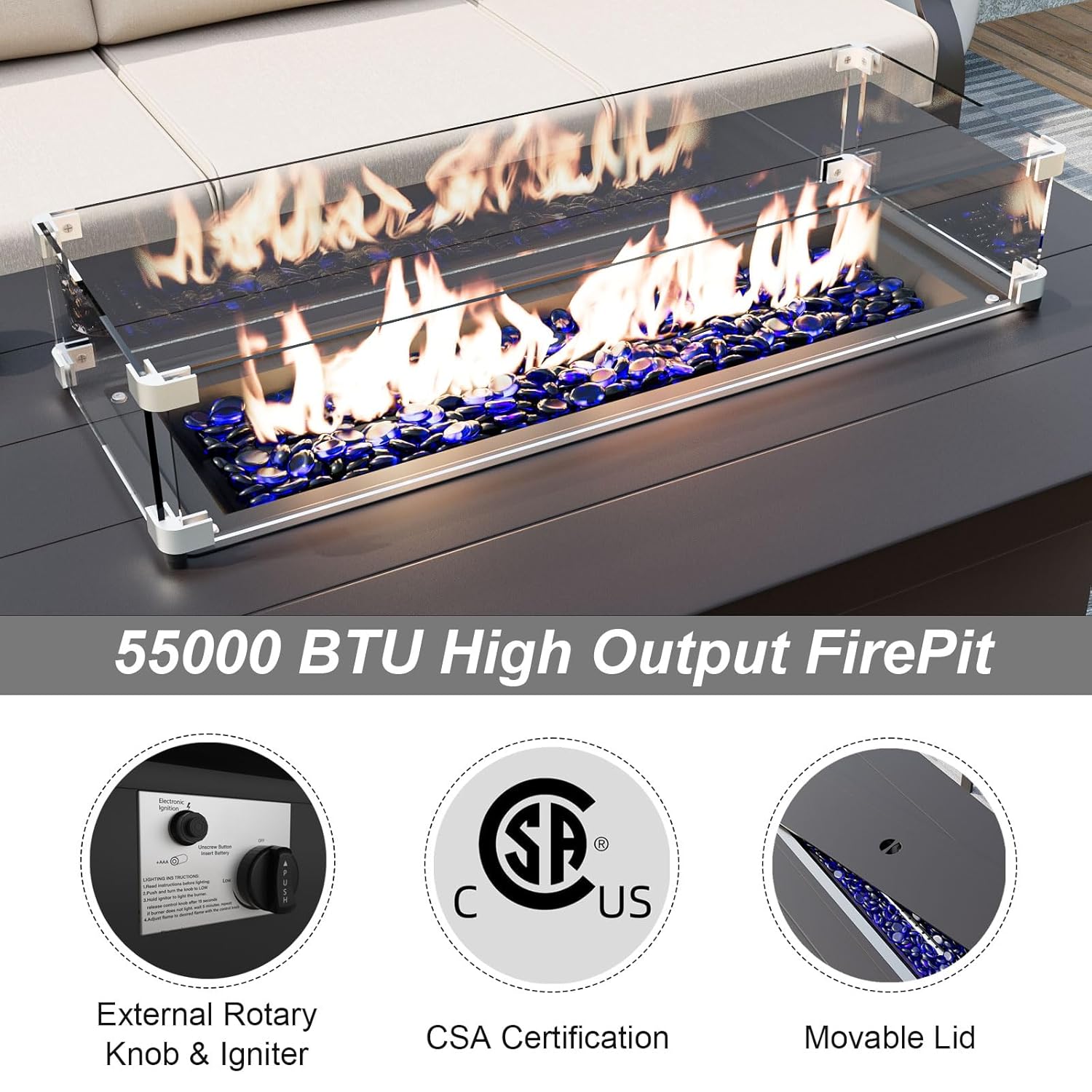 5-seat Aluminum Patio Sectiona - Outdoor Furniture And Fire Pit recensie en prijs