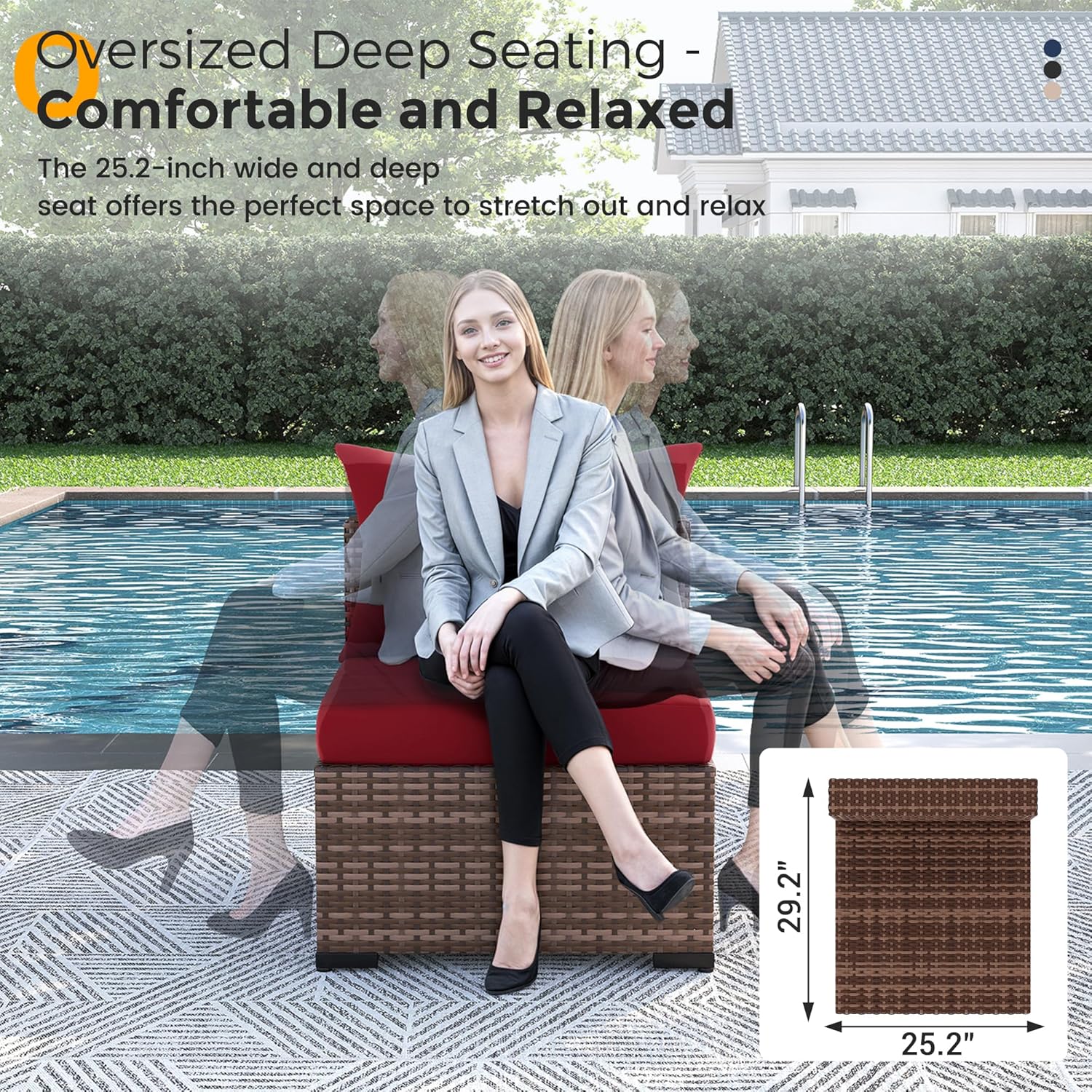 8pc All-Weather Wicker Section - Outdoor Furniture And Fire Pit recensie en prijs