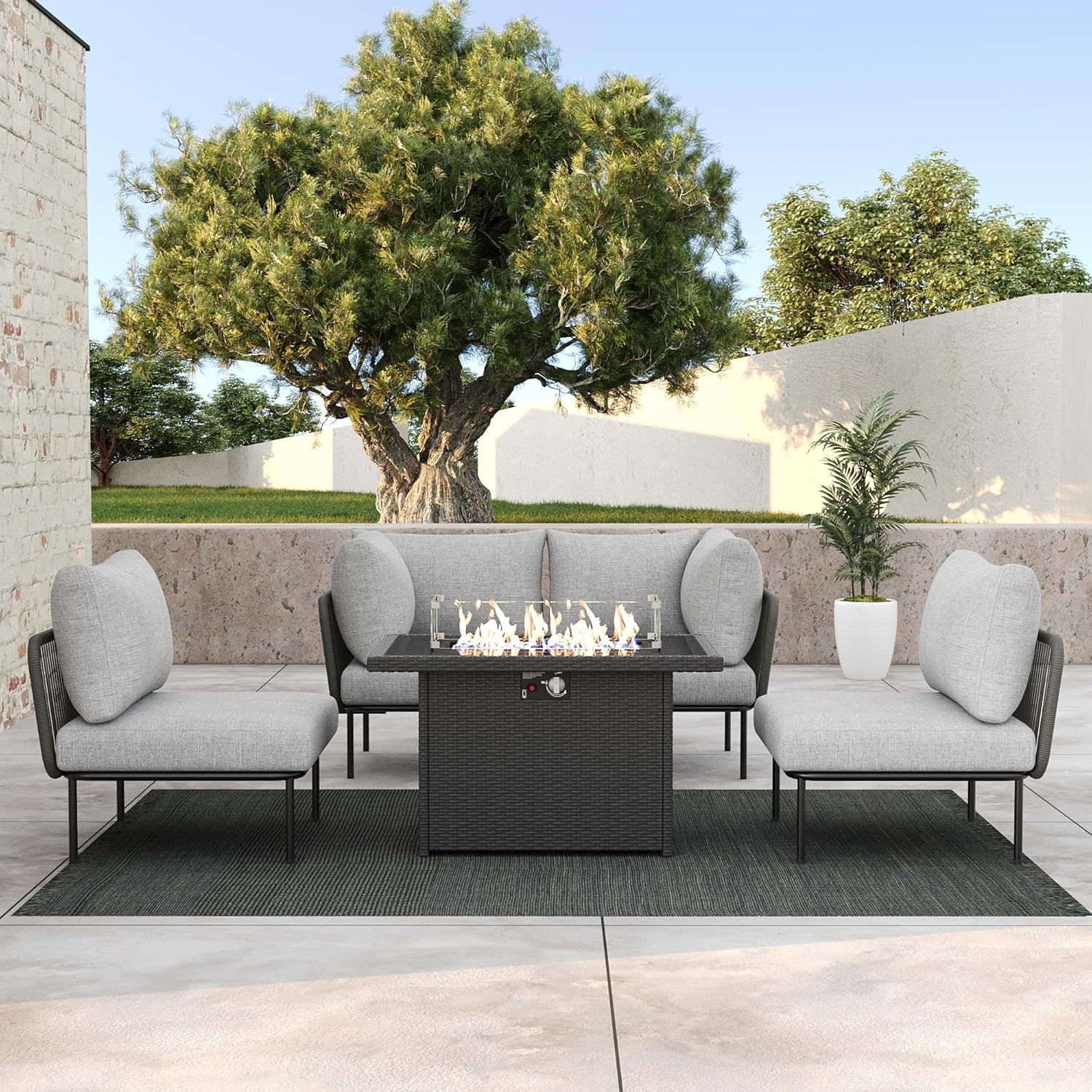 5 Pieces Aluminum Patio Furnit - Outdoor Furniture And Fire Pit recensie en prijs