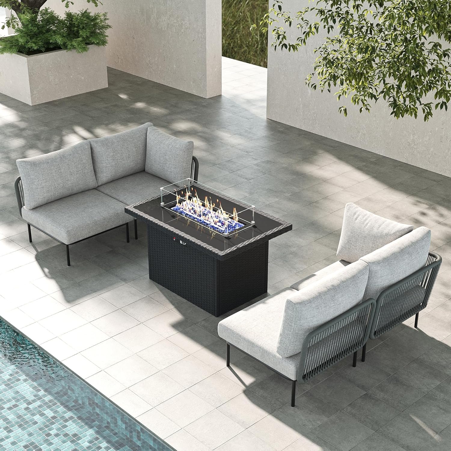 5 Pieces Aluminum Patio Furnit - Outdoor Furniture And Fire Pit recensie en prijs