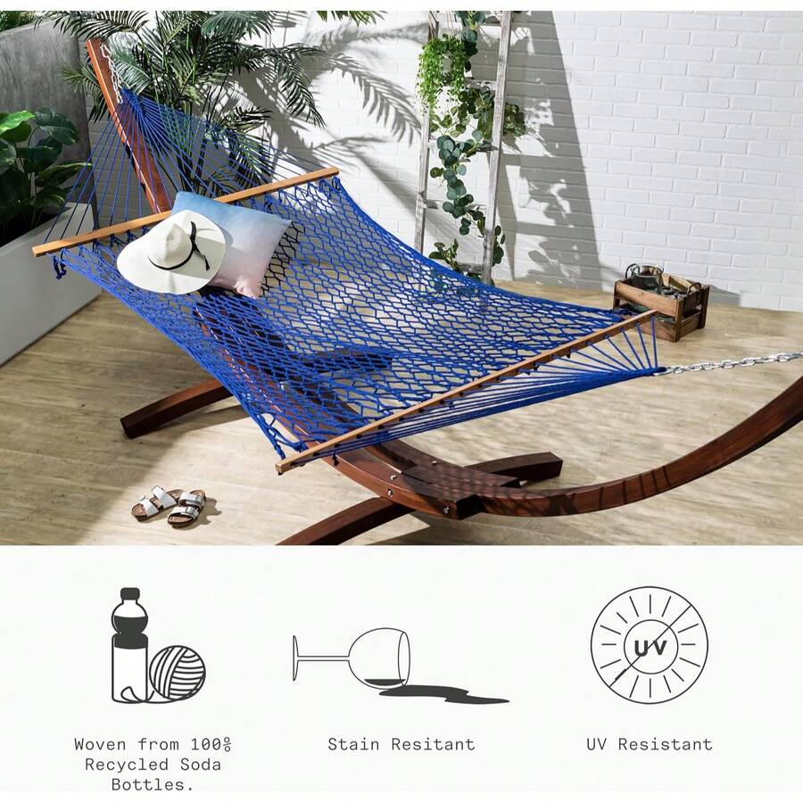 Polyester Rope Hammock Blue Qu - Outdoor Furniture Quick Dry recensie en prijs