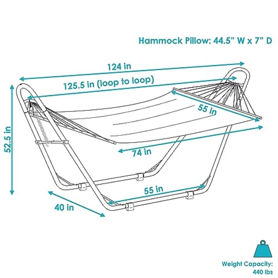 Quilted Double Hammock with St - Outdoor Furniture Quick Dry recensie en prijs