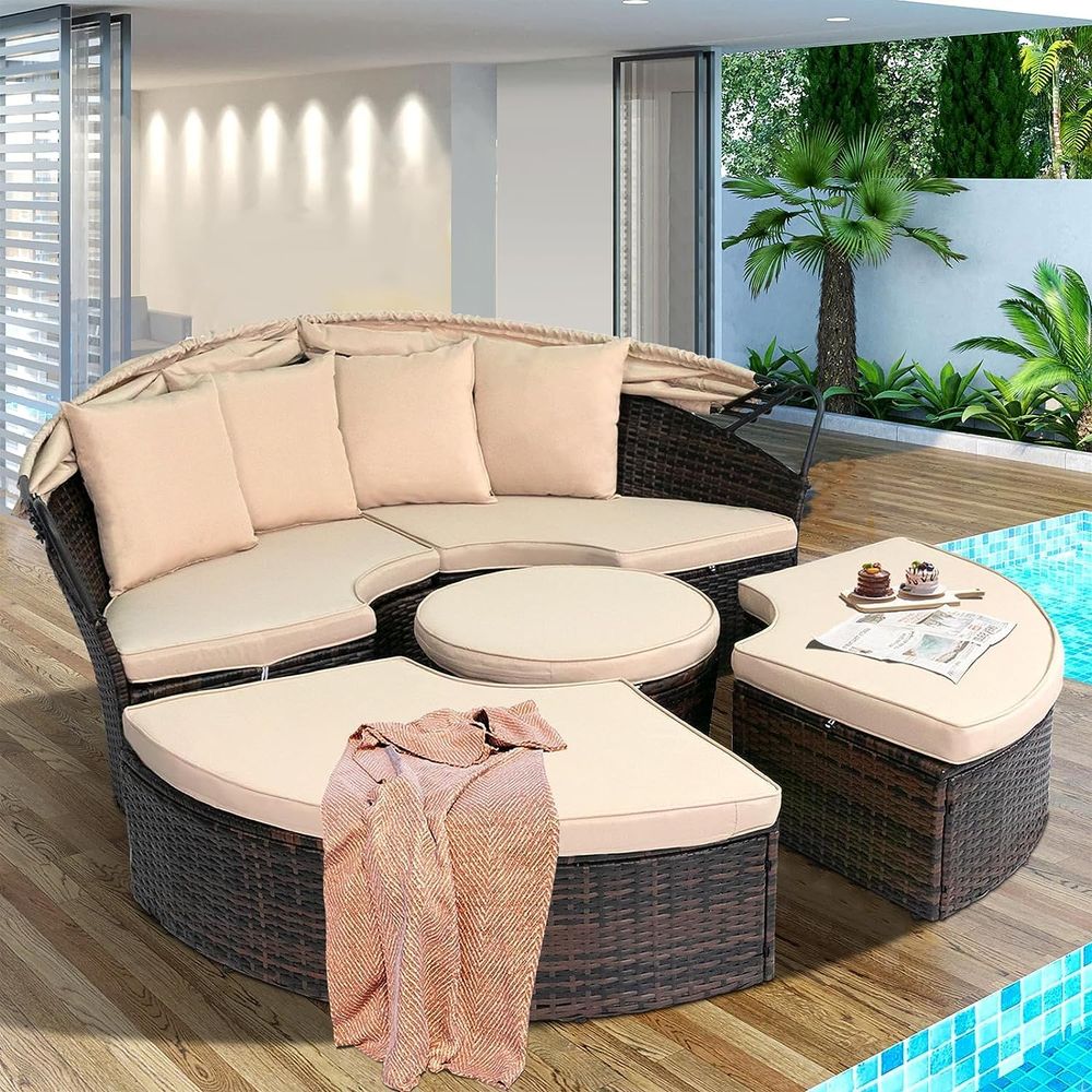 Outdoor Patio Round Daybed wit - Outdoor Furniture Cushion recensie en prijs