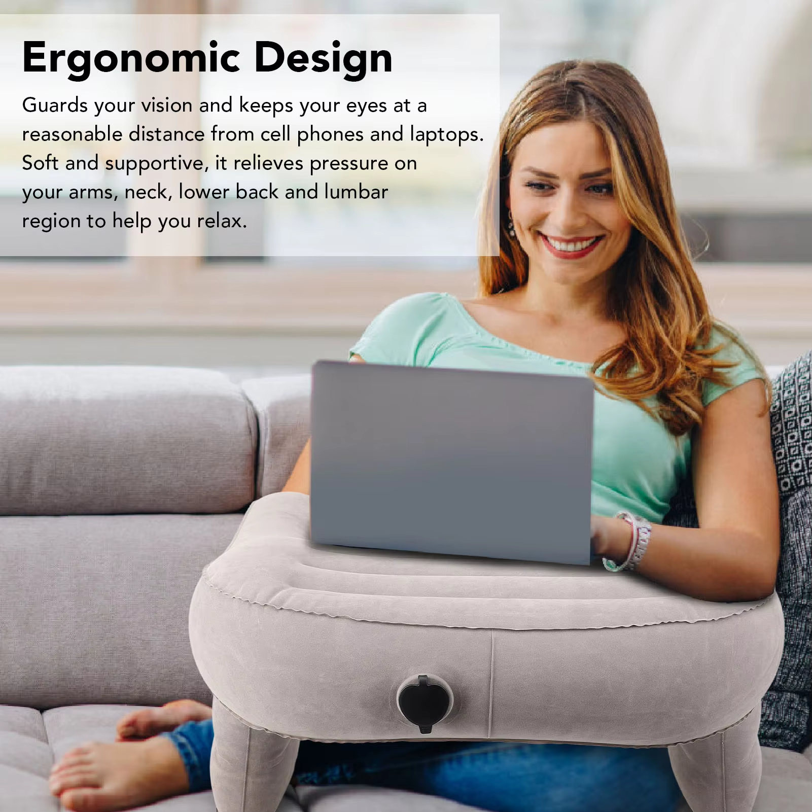 Inflatable Lap Desk Pillow Inf - Outdoor Furniture Cushion recensie en prijs