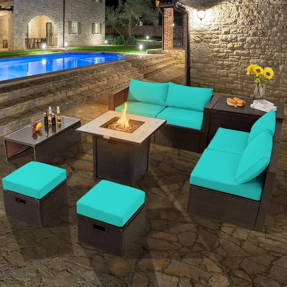 9-Piece Outdoor Patio Furnitur - Outdoor Furniture And Fire Pit recensie en prijs