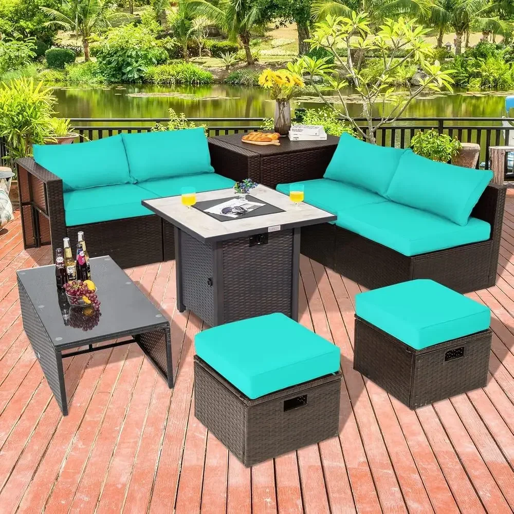 9-Piece Outdoor Patio Furnitur - Outdoor Furniture And Fire Pit recensie en prijs