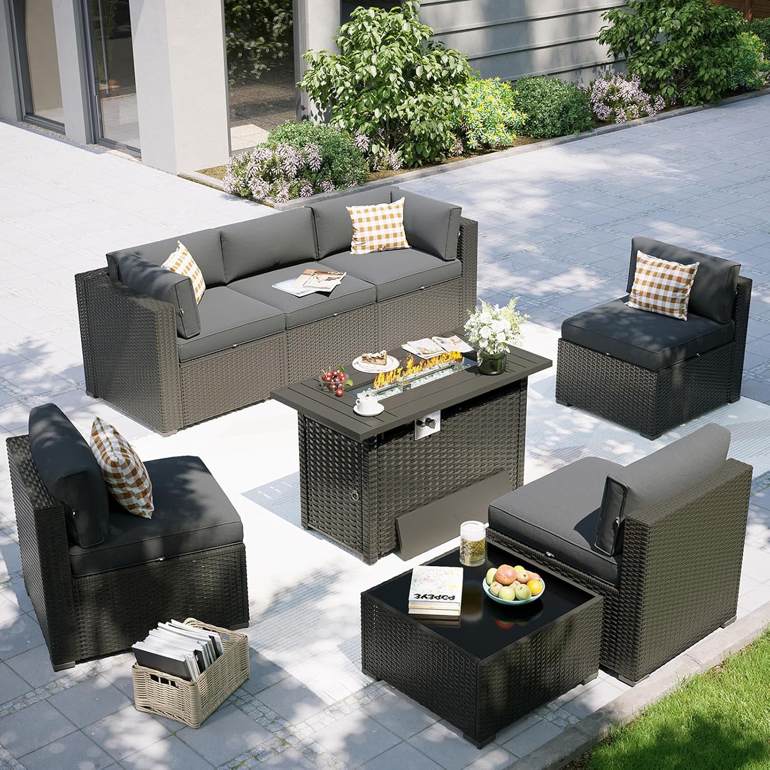 Patio Furniture Set with Fire  - Outdoor Furniture And Fire Pit recensie en prijs