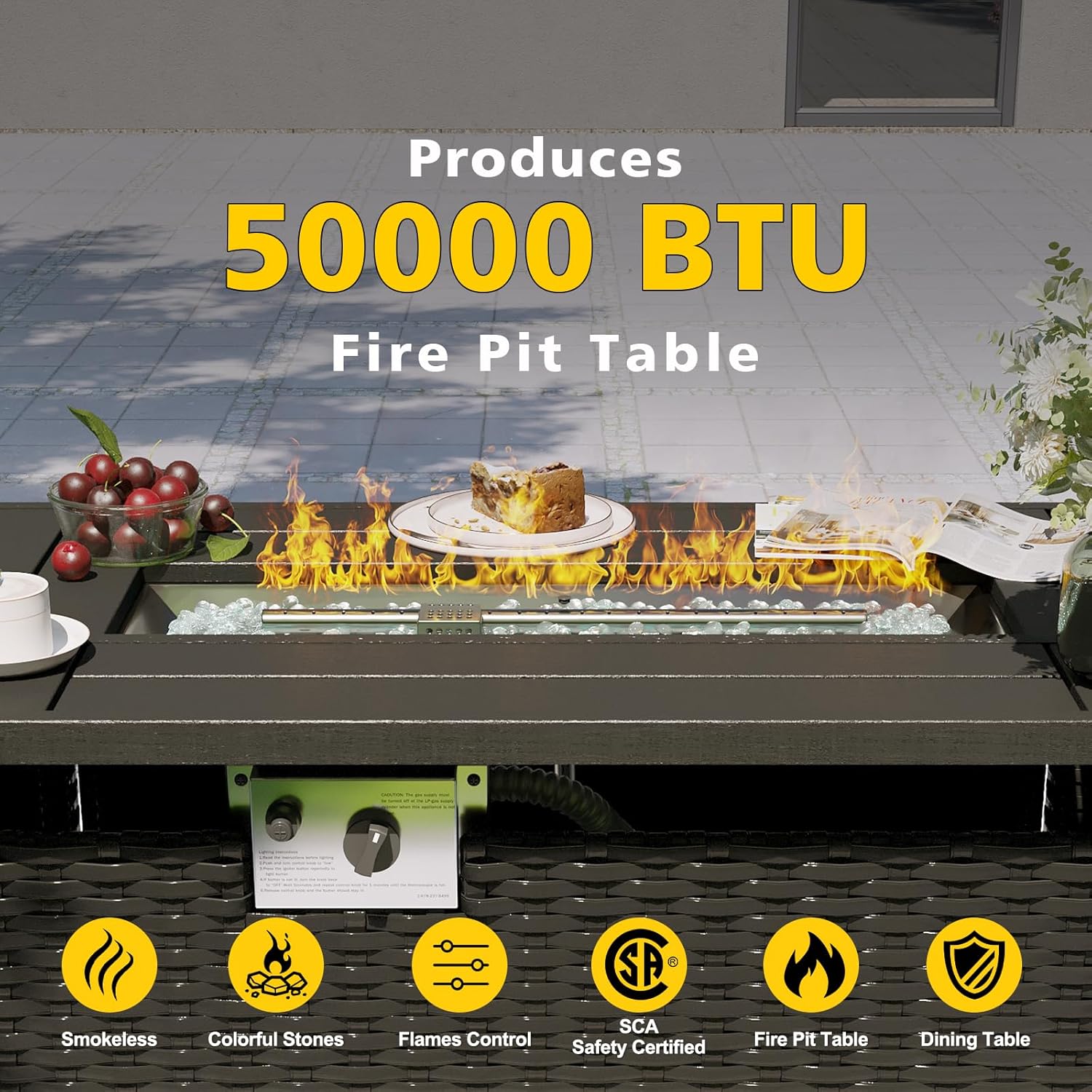 Patio Furniture Set with Fire  - Outdoor Furniture And Fire Pit recensie en prijs