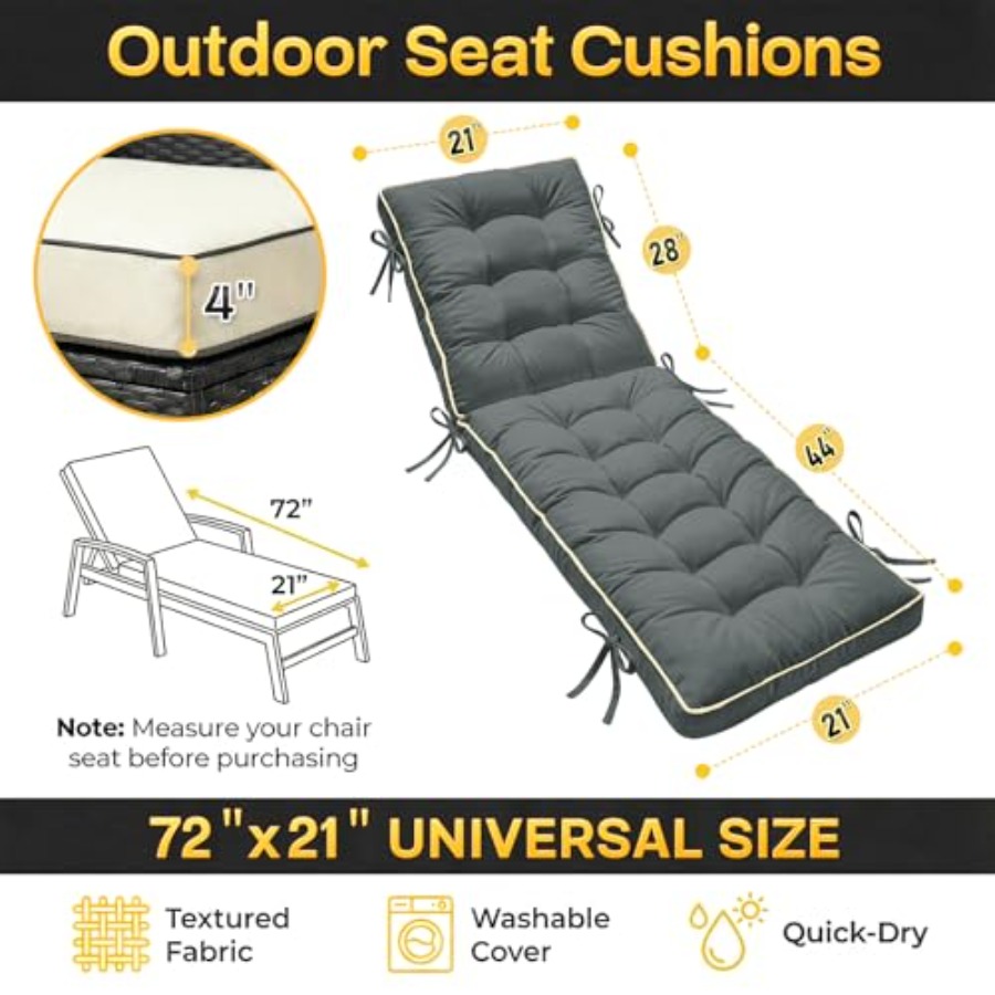 x21 Folding Chaise Lounge Cush - Outdoor Furniture Quick Dry recensie en prijs
