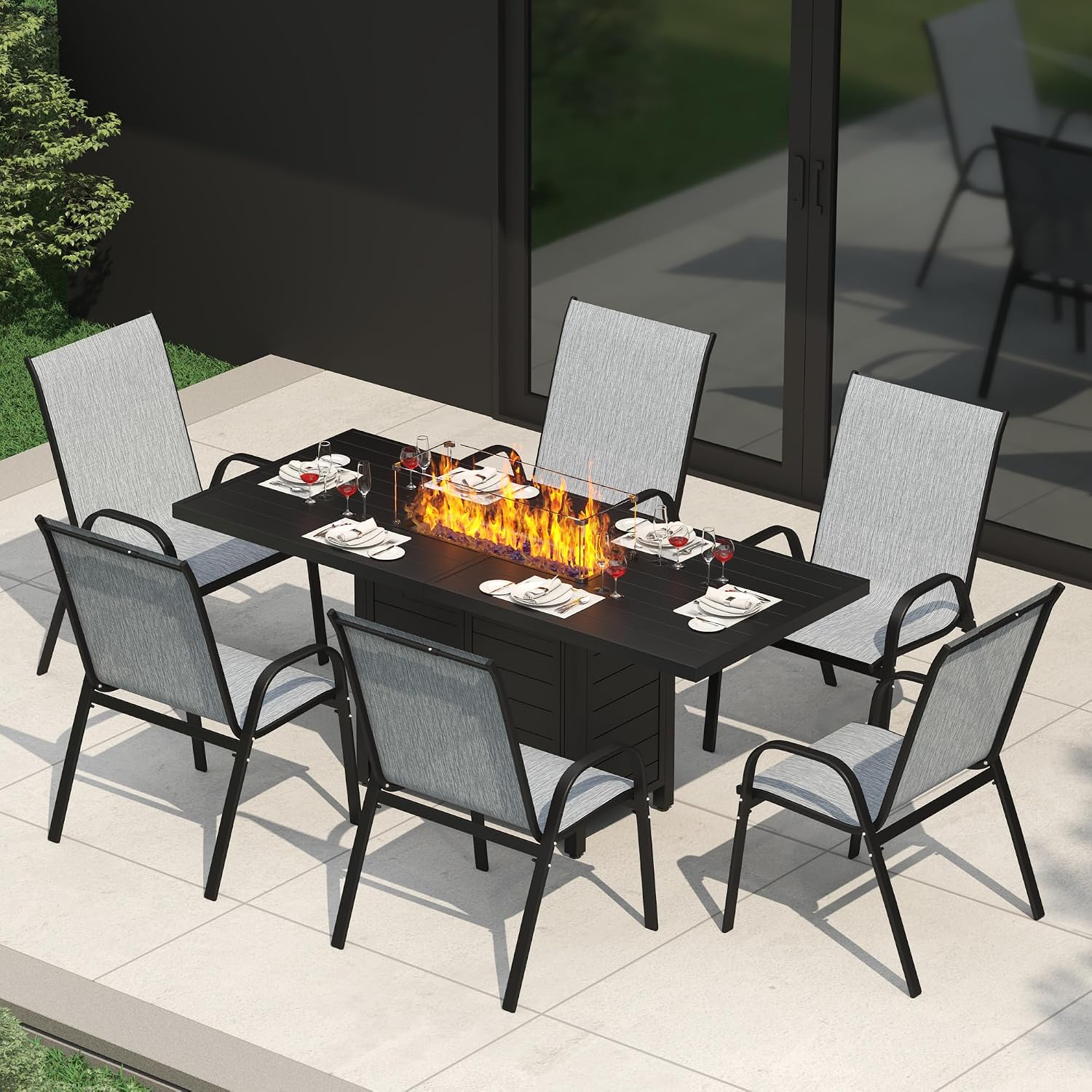 7 Pieces Patio Furniture Set w - Outdoor Furniture And Fire Pit recensie en prijs