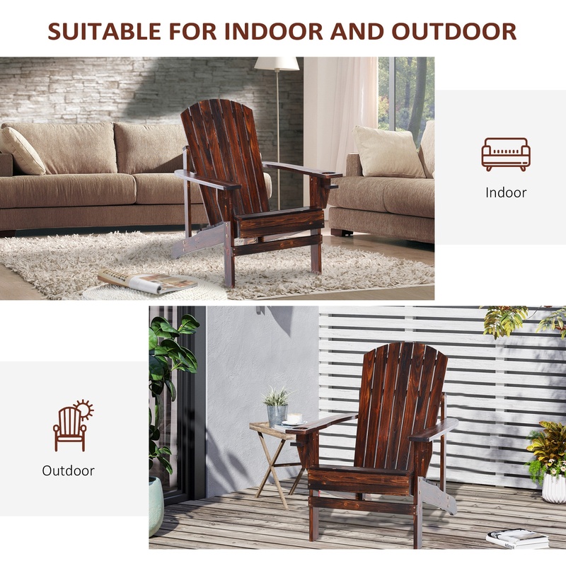Outsunny Wooden Adirondack Cha - Outdoor Furniture And Fire Pit recensie en prijs