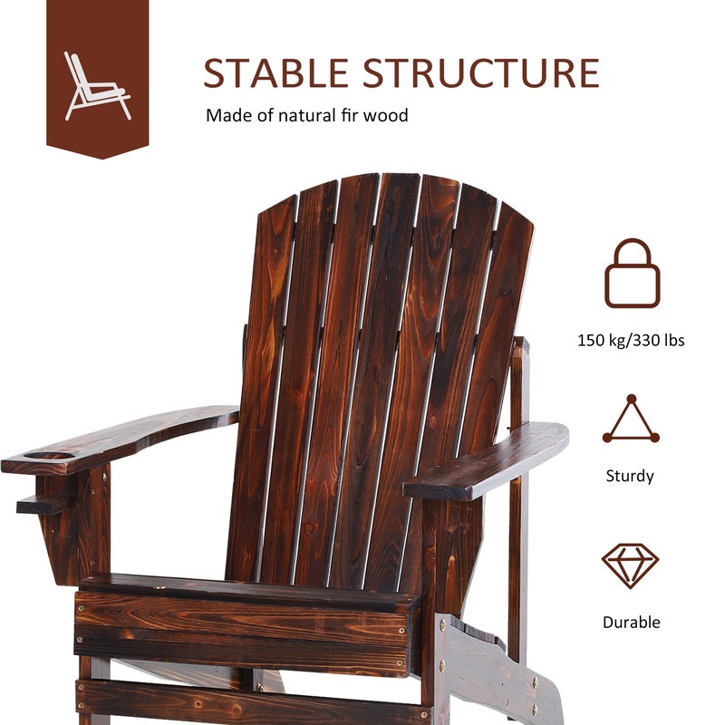 Outsunny Wooden Adirondack Cha - Outdoor Furniture And Fire Pit recensie en prijs