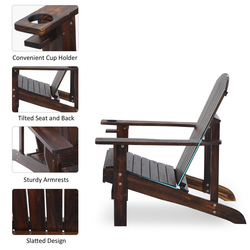 Outsunny Wooden Adirondack Cha - Outdoor Furniture And Fire Pit recensie en prijs
