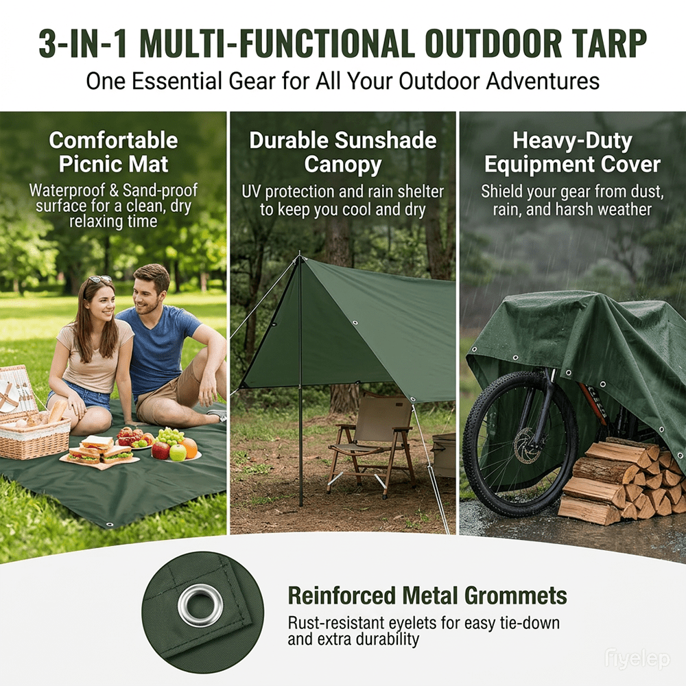 Outdoor Waterproof Tarp, Multi - Outdoor Furniture Manufacturer recensie en prijs