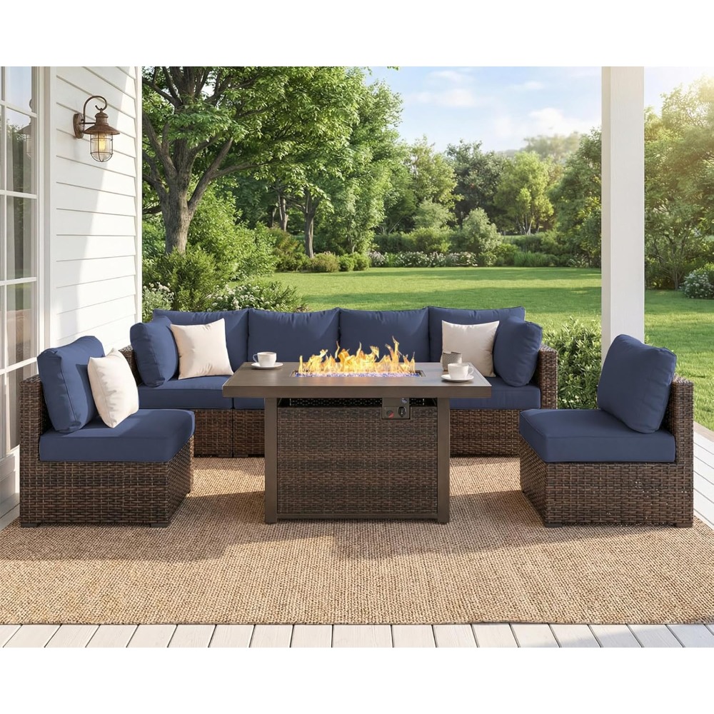7 Piece Outdoor Patio Furnitur - Outdoor Furniture And Fire Pit recensie en prijs