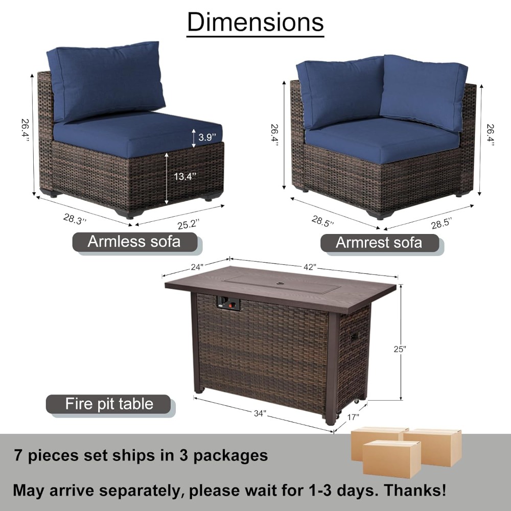 7 Piece Outdoor Patio Furnitur - Outdoor Furniture And Fire Pit recensie en prijs