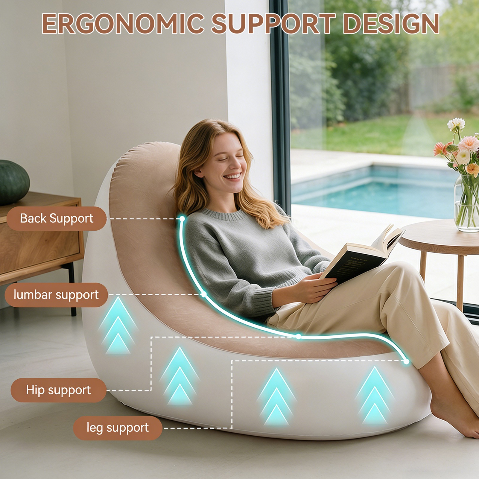 Inflatable Chair with Ottoman  - Outdoor Furniture Lounge Chair recensie en prijs
