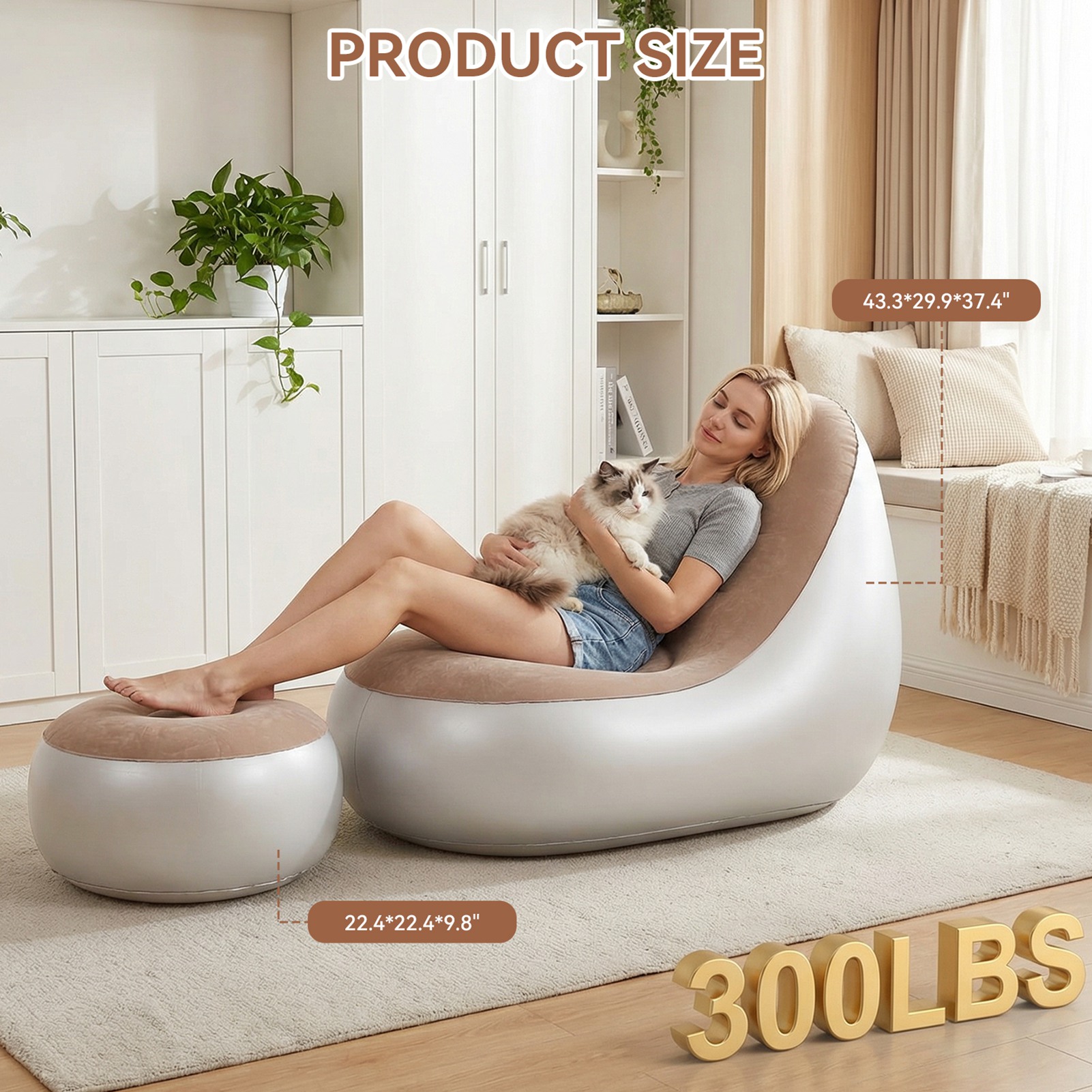 Inflatable Chair with Ottoman  - Outdoor Furniture Lounge Chair recensie en prijs
