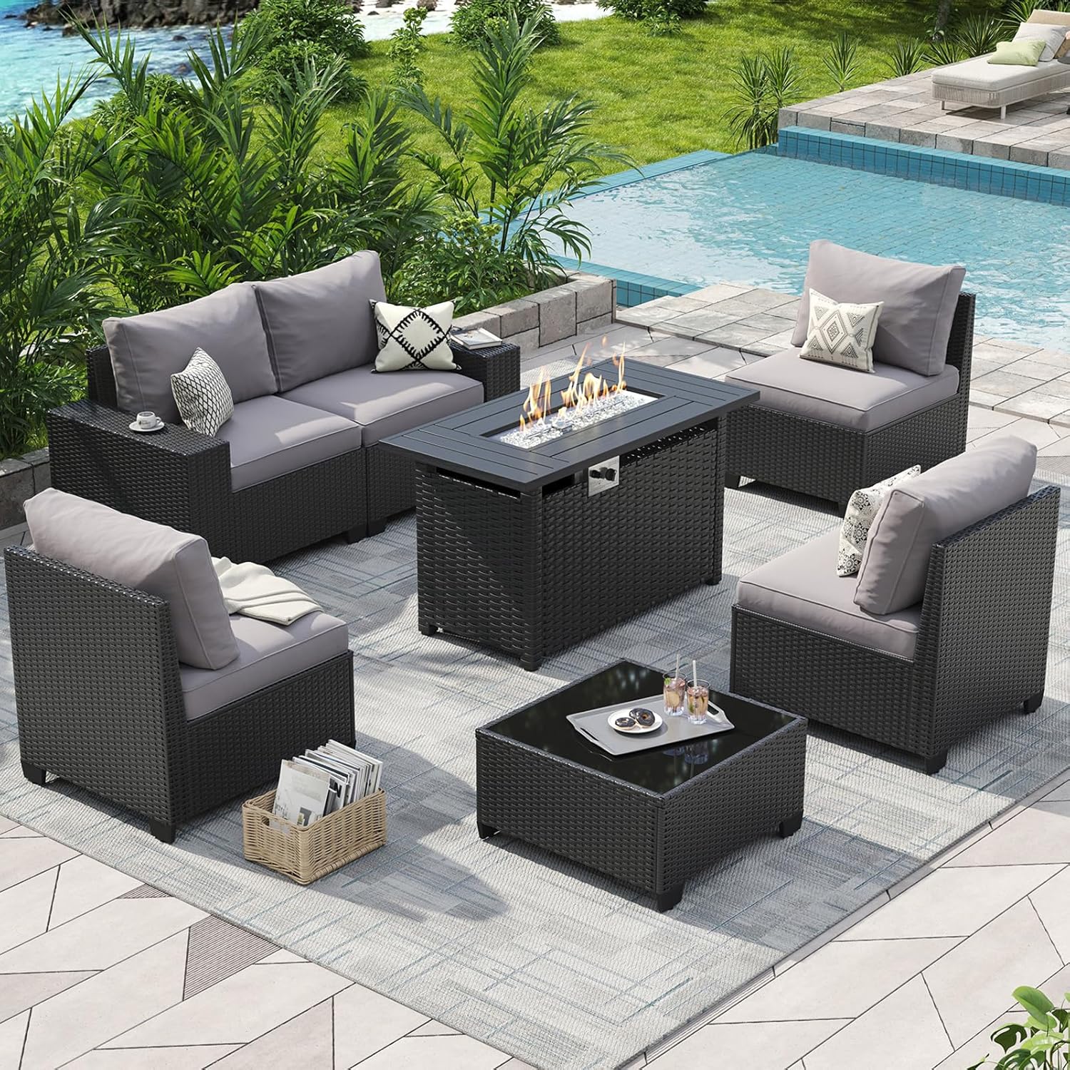 Outdoor Patio Furniture Set wi - Outdoor Furniture And Fire Pit recensie en prijs