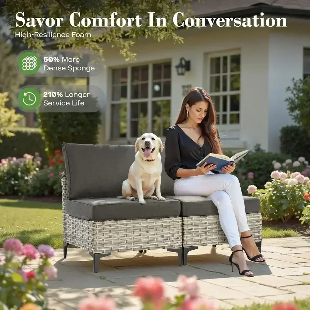 6-Piece Outdoor Wicker Patio F - Outdoor Furniture And Fire Pit recensie en prijs