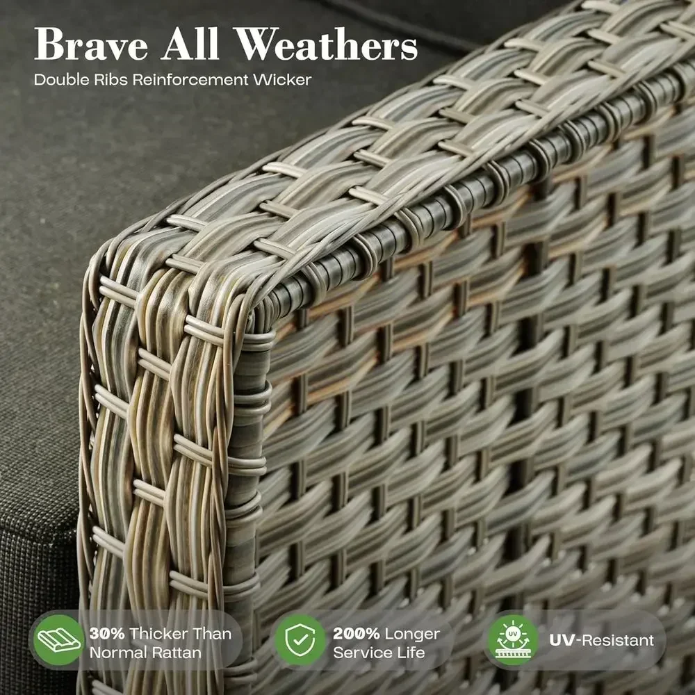 6-Piece Outdoor Wicker Patio F - Outdoor Furniture And Fire Pit recensie en prijs