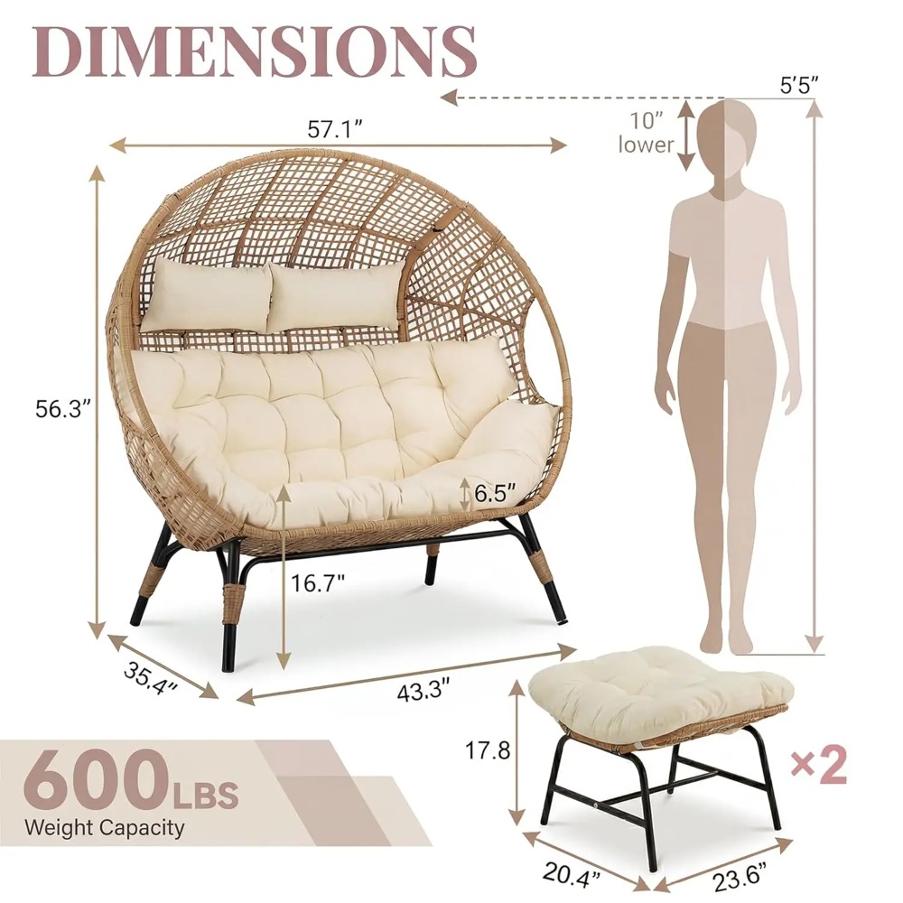 plus Size XL 57.1' Indoor Outd - Outdoor Furniture Plus recensie en prijs