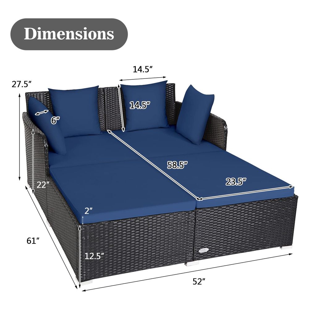 Outdoor Patio Rattan Daybed, S - Outdoor Furniture Cushion recensie en prijs