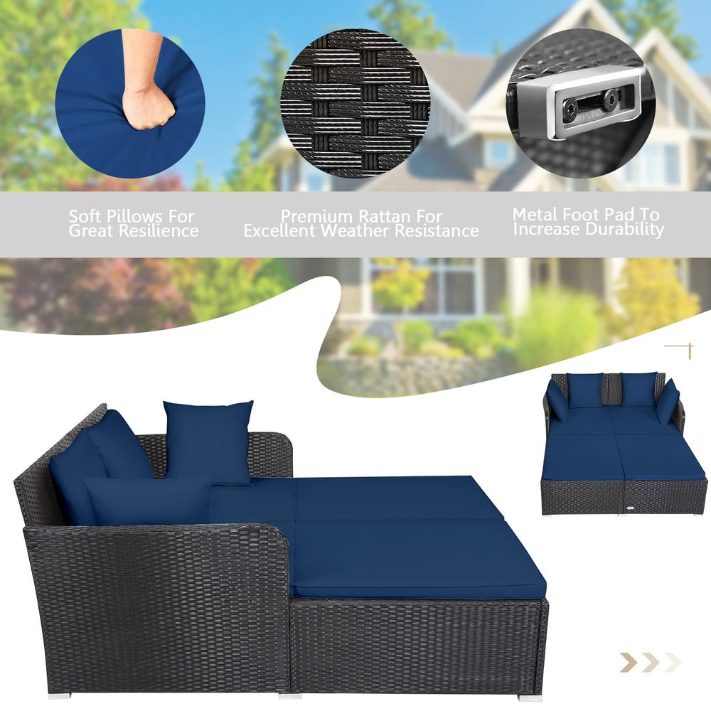 Outdoor Patio Rattan Daybed, S - Outdoor Furniture Cushion recensie en prijs
