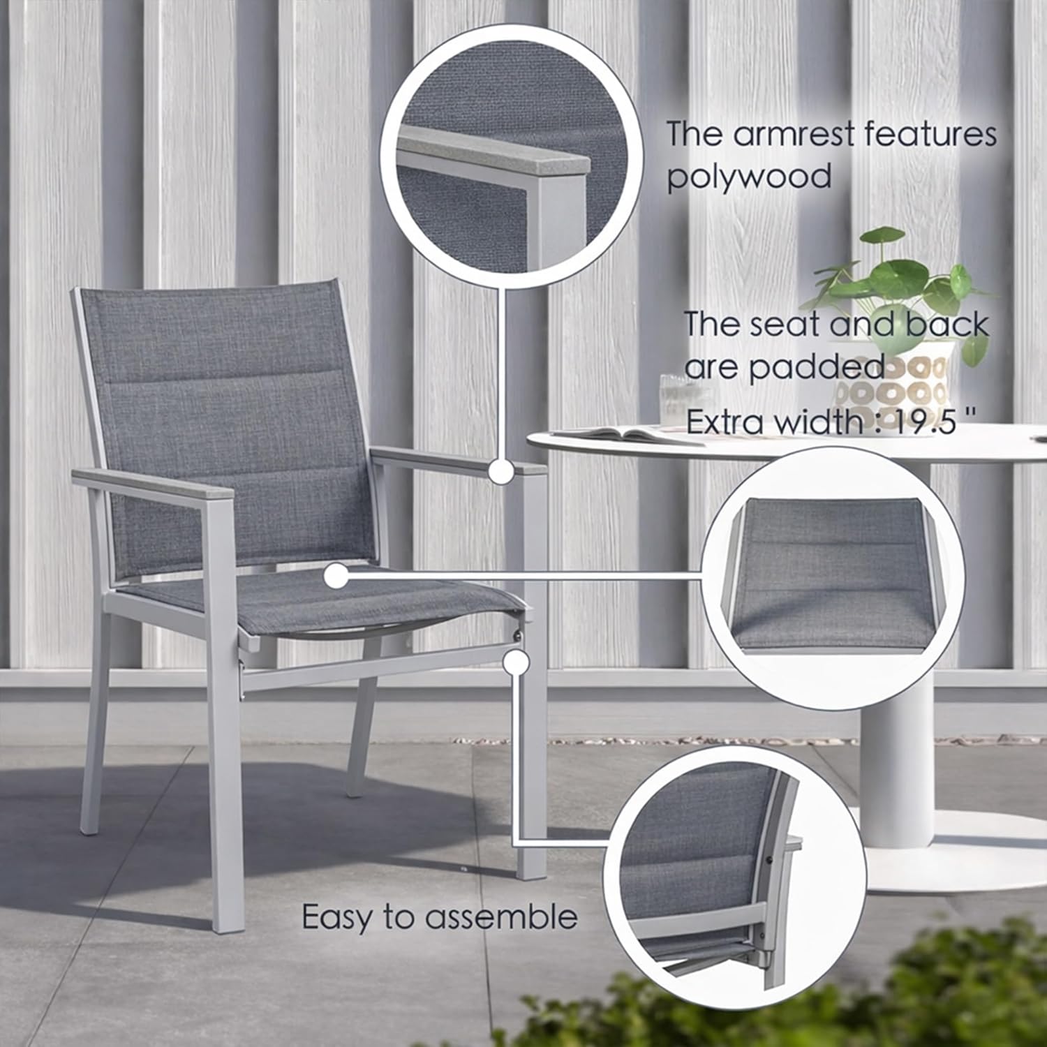 Aluminum Frame Padded Textilen - Outdoor Furniture Quick Dry recensie en prijs