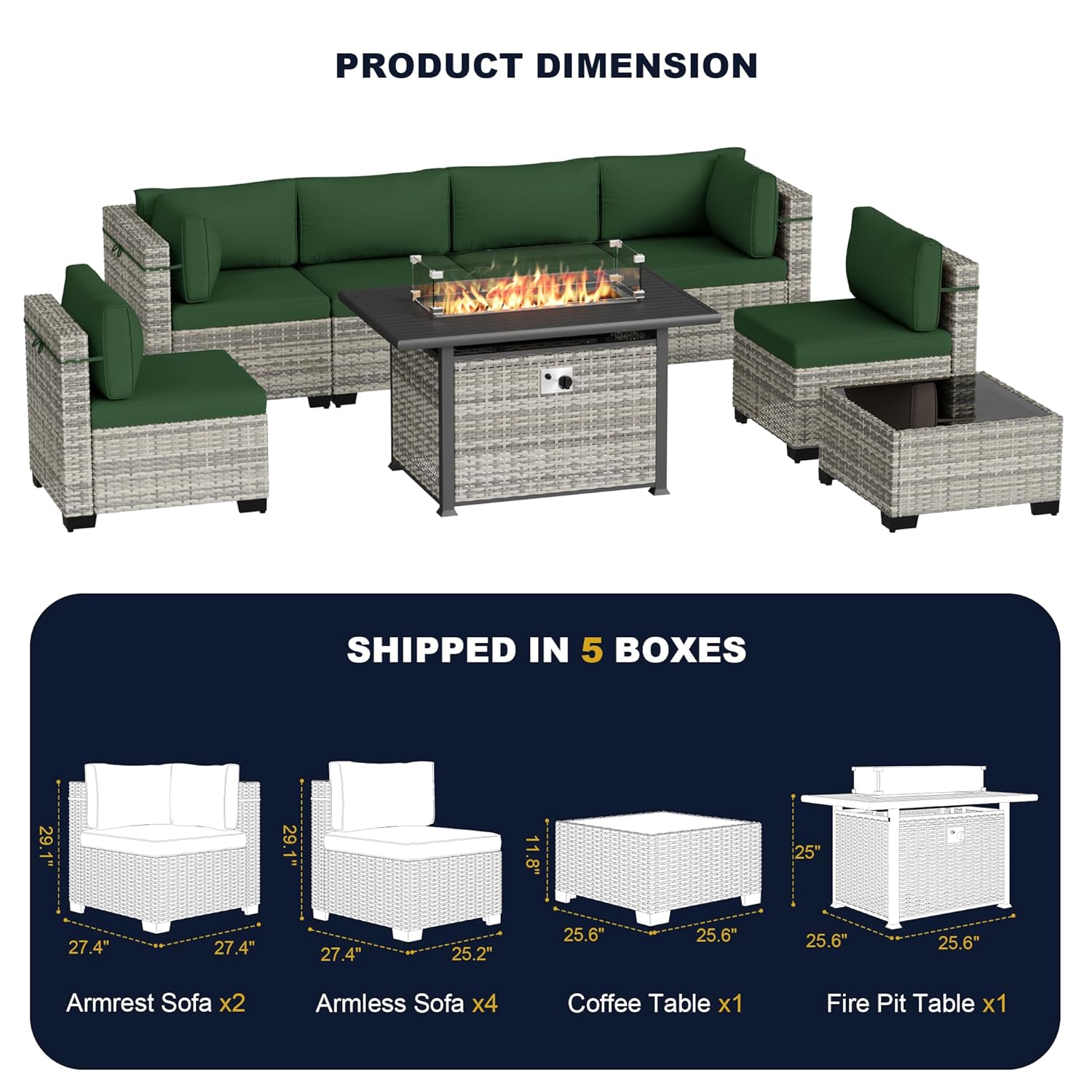 8-Piece Outdoor Patio Furnitur - Outdoor Furniture And Fire Pit recensie en prijs