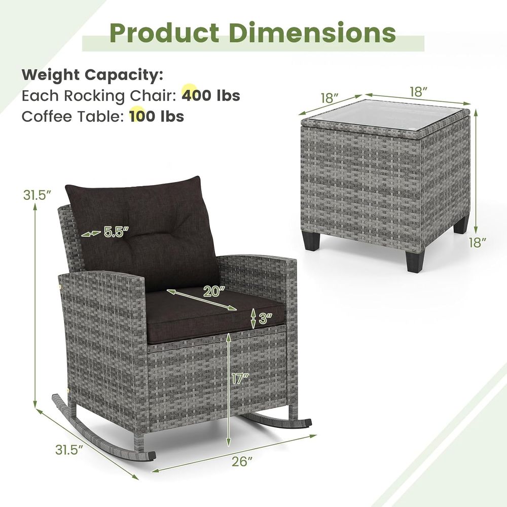 Rattan Wicker Rocking Chair Se - Outdoor Furniture Rocking Chair recensie en prijs
