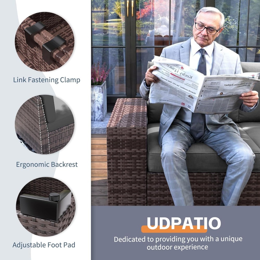 Sectional Sofa Set with Fire P - Outdoor Furniture And Fire Pit recensie en prijs